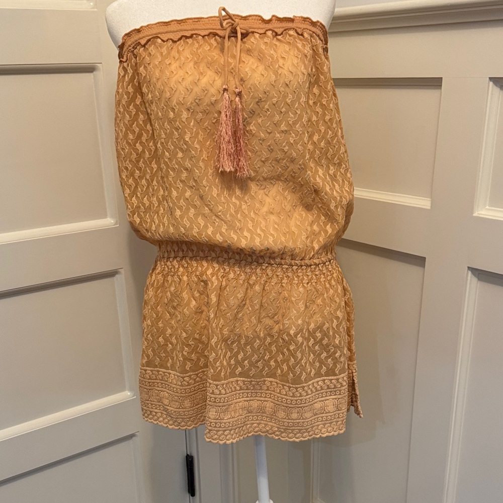 Melissa Odabash Beige Textured beach cover dress